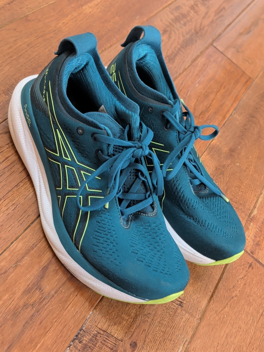 Asics Gel Nimbus 25 Ink Teal Lime Running Shoes